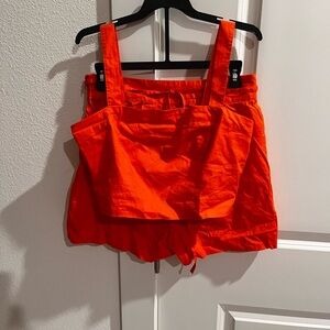 NWOT Jason Wu Vibrant Orange Women's Short and cropped top set